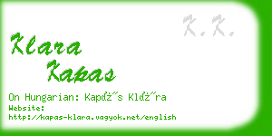 klara kapas business card